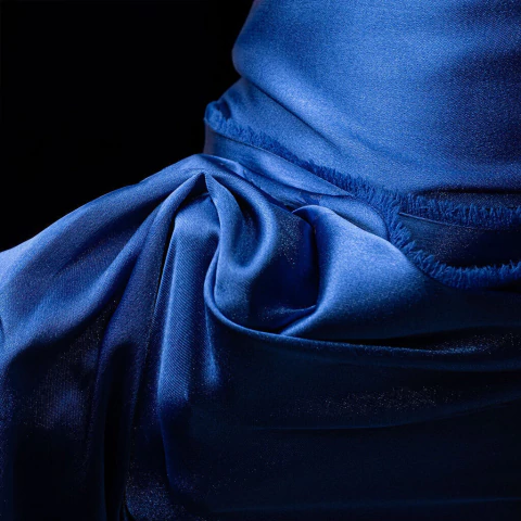 Satén Con Lycra Azul Francia por metro - comprar online