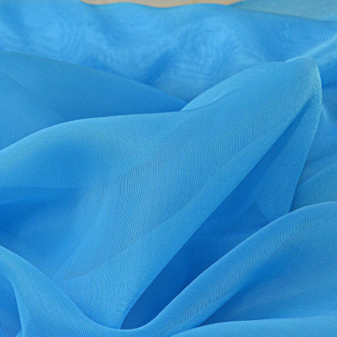 Voile liso Celeste por metro - comprar online