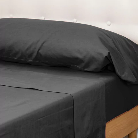 Juego de sábanas 1 1/2 plaza 150h Negro