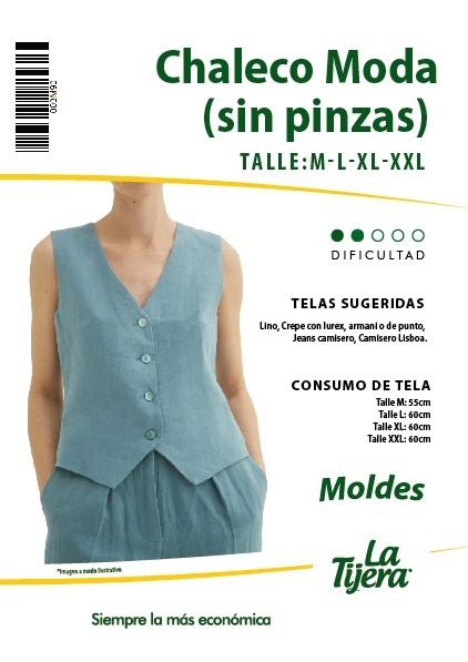 Molde Chaleco Moda (sin pinzas)