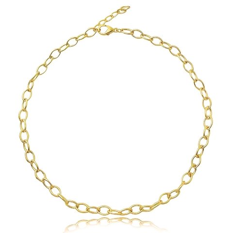 Colar com design de elos folheado em ouro 18k