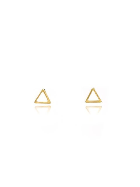 Brinco mini triangulo folheado em ouro 18k