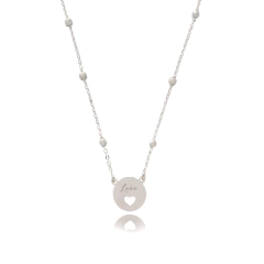 Colar com pingente medalha de signo leão folheado em prata