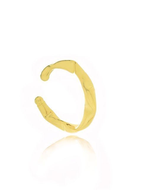 Piercing fake de pressão grande com design ondulado folheado em ouro 18k - comprar online