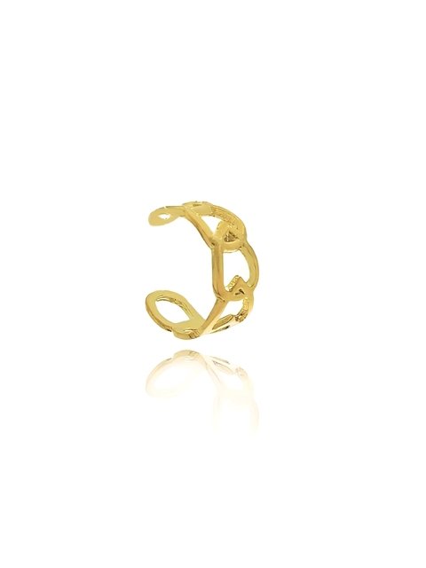 Piercing fake em formato de correntes folheado em ouro 18k