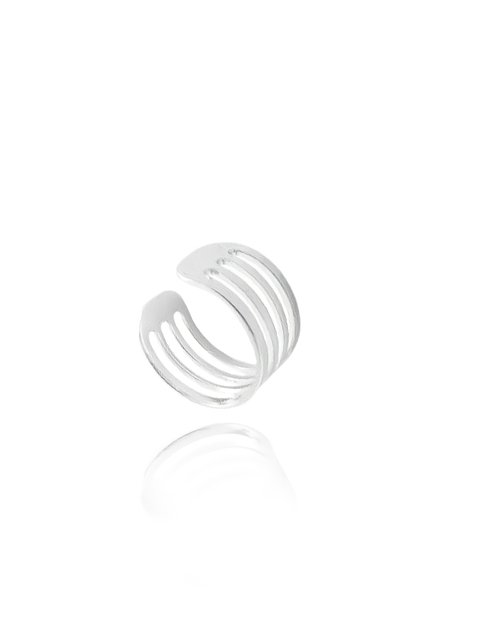 Piercing fake stripes vazado folheado em prata