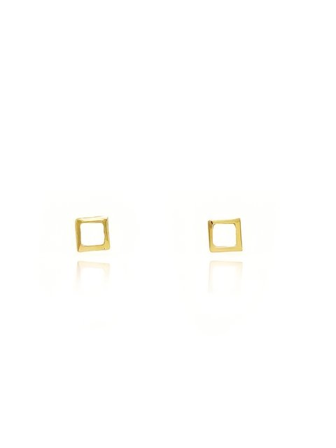 Brinco mini quadrado folheado em ouro 18k