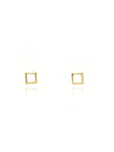 Brinco em formato de quadrado folheado em ouro 18k