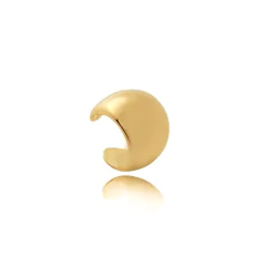 Brinco piercing fake grosso liso folheado em ouro 18k