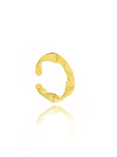 Piercing fake de pressão médio com design ondulado folheado em ouro 18k - comprar online