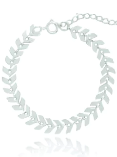 Colar choker mini folhas unidas folheado em prata