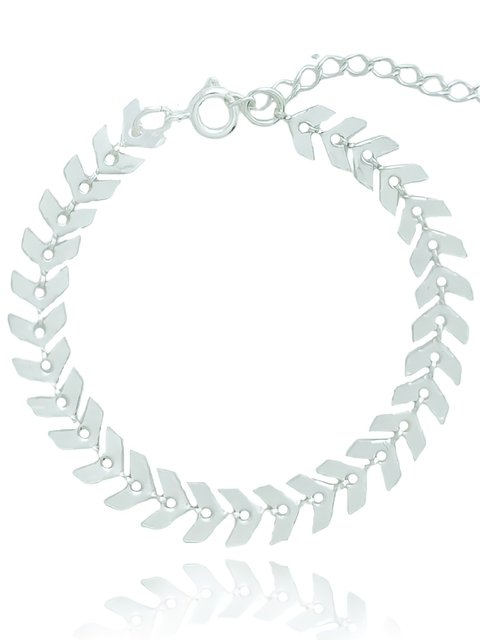 Colar choker mini folhas unidas folheado em prata