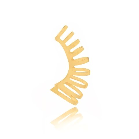 Brinco piercing fake superior vazado folheado em ouro 18k