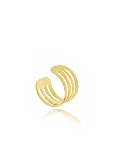 Piercing fake stripes vazado folheado em ouro 18k
