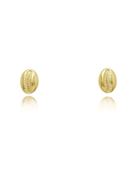 BRINCO PEQUENO BÚZIO FOLHEADO EM OURO 18K