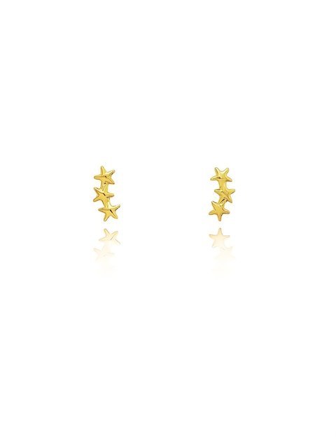 Brinco caminho de estrelas folheado em ouro 18k