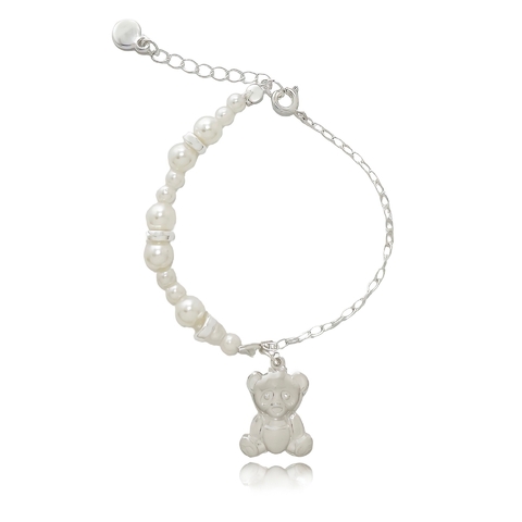 pulseira de urso gummy bear folheado em prata