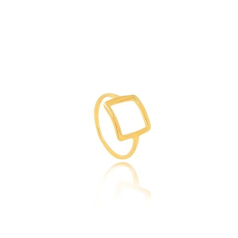 Anel falange quadrado folheado em ouro 18k