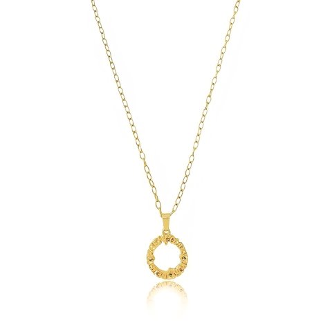 Colar com pingente mandala abençoada folheado em ouro 18k