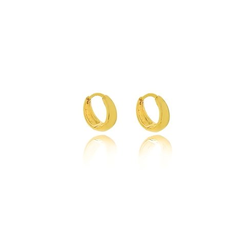 Brinco de argolinha lisa pequena folheado em ouro 18k