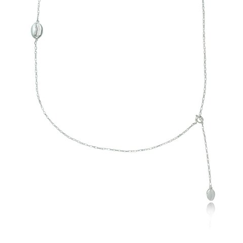 Colar de cintura belly chain com pingente de búzio folheado em prata