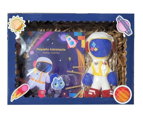 Set Pequeño Astronauta: Incluye el libro Pequeño Astronauta, de Jonathan Goischain, y un muñeco de tela de Pequeño Astronauta.