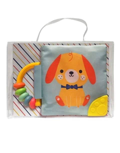 PERRO - MI LIBRO SUAVE CON SONAJERO Y MORDILLO