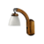 Aplique de Pared 1 luz Madera Campiña con tulipa prensada chica de vidrio