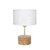 Lámpara de Mesa FAUSTO en Madera Paraíso Maciza – Detalles en Oro Mate y Pantalla Egipcia Blanca | Altura 40 cm | Rosca E27