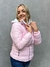 Jaqueta Dupla Face Nylon Rosa e Pelo Branco