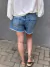 shorts jeans com botões
