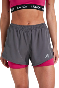SHORT MUJER PRIX GRAY FUCSIA - comprar online