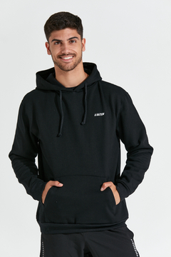 BUZO HOMBRE BASIC HOODIE BLACK CON LOGO - comprar online