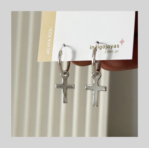 #Ad792 - Argollas dije cruz