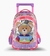 Mochila Footy Primaria Carro 18 Teddy Fucsia Con Luz Led Art. F2131F
