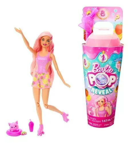 Barbie Pop Reveal Limonada de Fresa con 8 sorpresas y aroma Mattel