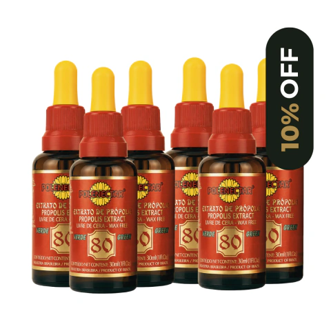 KIT 6 UN • Extrato de Própolis PREMIUM Wax Free 80 • 30ml