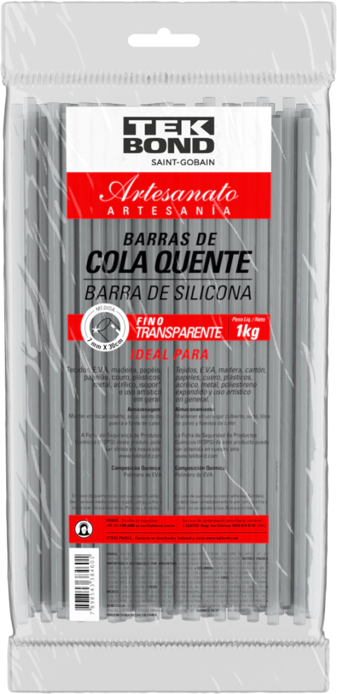 COLA QUENTE BASTAO FINA TRANSPARENTE 1KG