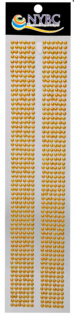 CARTELA DE MEIA PEROLA 4MM - COR OURO