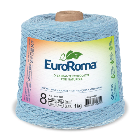 EUROROMA COLORIDO N. 8 - 1 KG - 762 M / AZUL BEBÊ