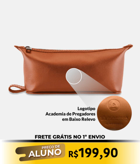 Necessaire de Couro da Academia (Caramelo)