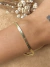 Pulseira dourada malha de fita banhada a ouro 18k antialérgica
