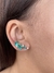 Brinco earcuff geométrico de zircônias verde banhado a ouro18k