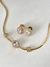 Conjunto fita prime oval com zircônias banhado a ouro18k - Cheias de Charme Joias - Acessórios da moda 