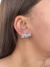 Brinco earcuff faixas com zircônias banhado a prata
