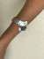 Bracelete fita banhado a prata - Cheias de Charme Joias - Acessórios da moda 