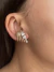 Brinco earhook com zircônias e coração banhado a ouro18k