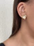Brinco coração com zircônia de coração no meio banhado a ouro18k - comprar online