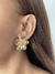 Brinco flor papoula banhado a ouro18k