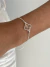 Pulseira trevo cristal banhado a prata